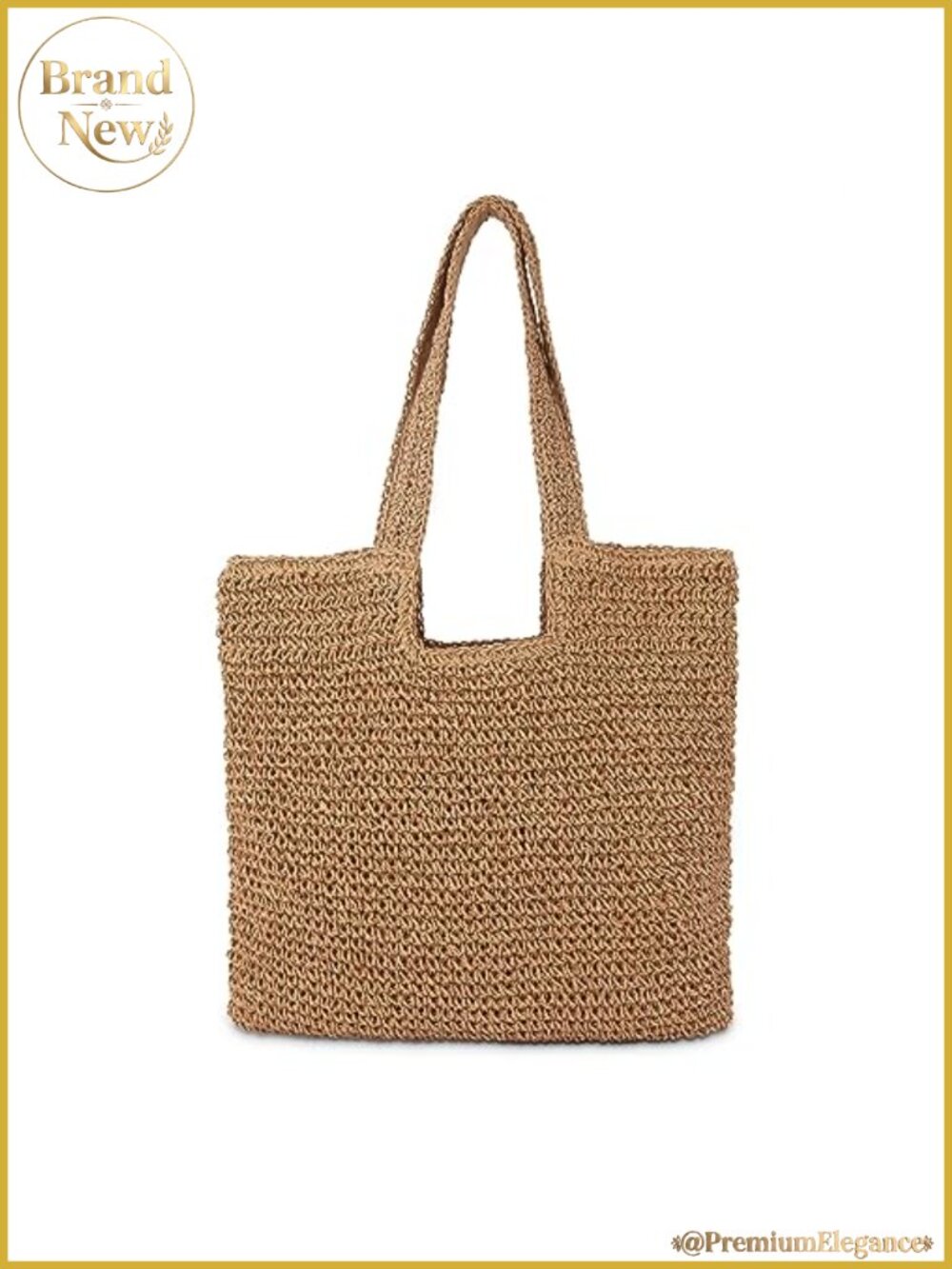 Large Straw Beach Tote Bag Summer Boho Woven Handbag Rattan Shoulder Bag